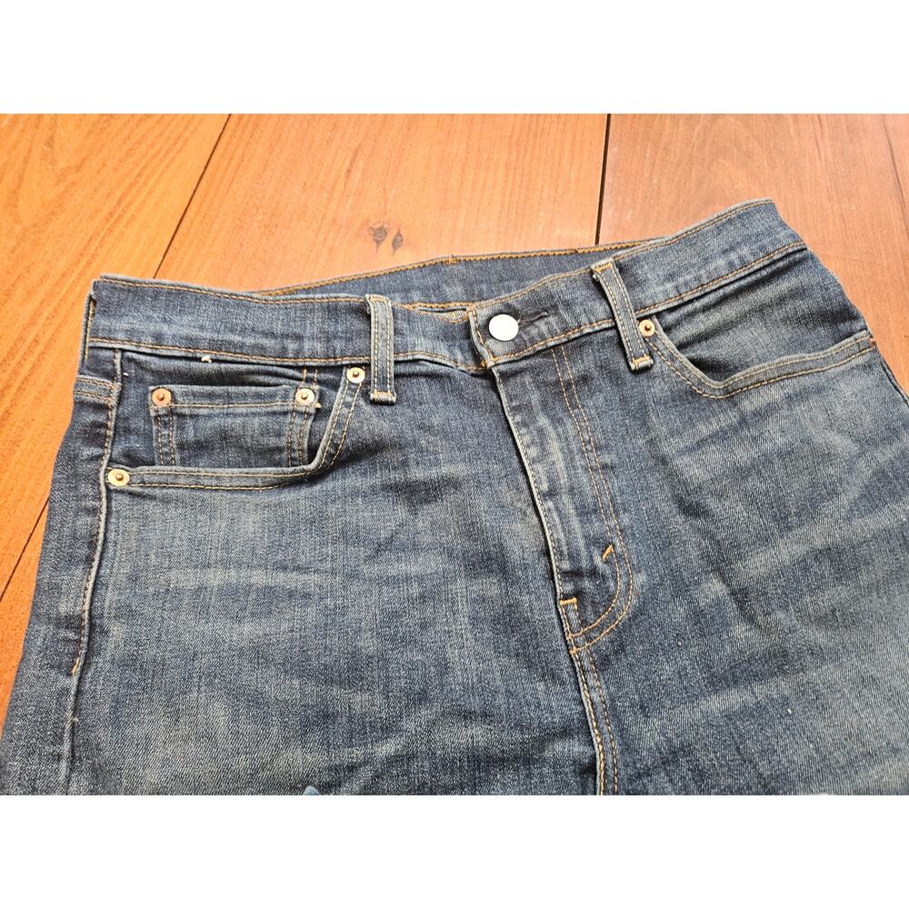 Levi's 510 Skinny Jeans Men's 32x34 Dark Wash Faded Distressed Denim - Picture 4 of 9
